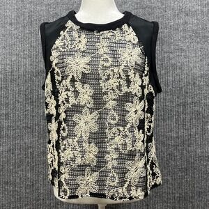 Search for Sanity Blouse Womens M Sleeveless Crochet Sheer Shell Whimsigoth Boho